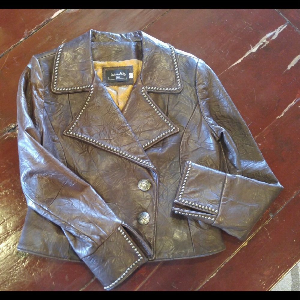 NWOT Patricia Wolfe leather jacket!!